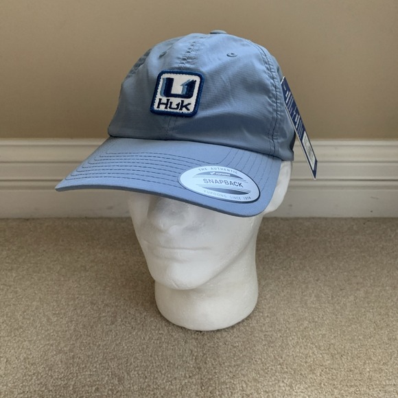 NWT HUK Men's Unstructured Performance Snapback Hat Blue - Picture 1 of 10
